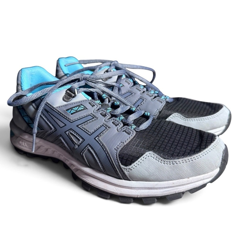 ASICS Women's Size 9 Gray Blue Trail Running Shoes Sneakers A960319